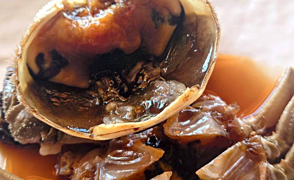 上海蟹開いたところ